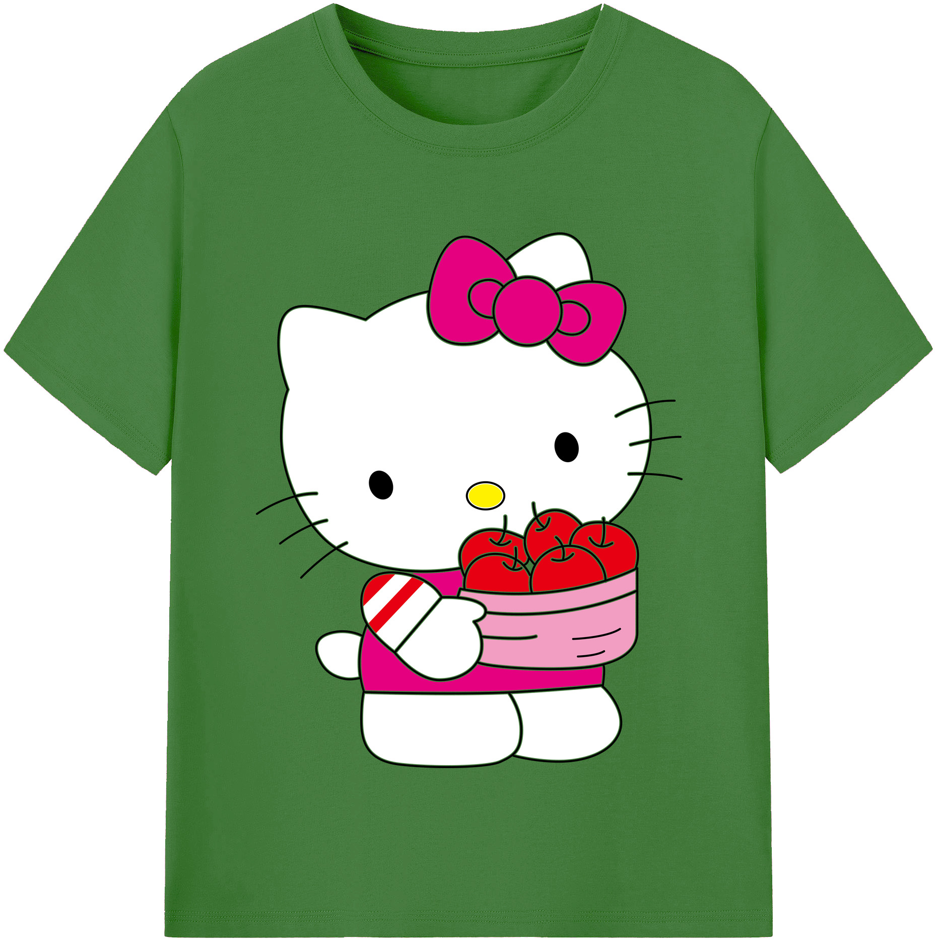 （画像用） Hello Kitty ハローキティ レディースカジュアルプリントTシャツ（綿100％）